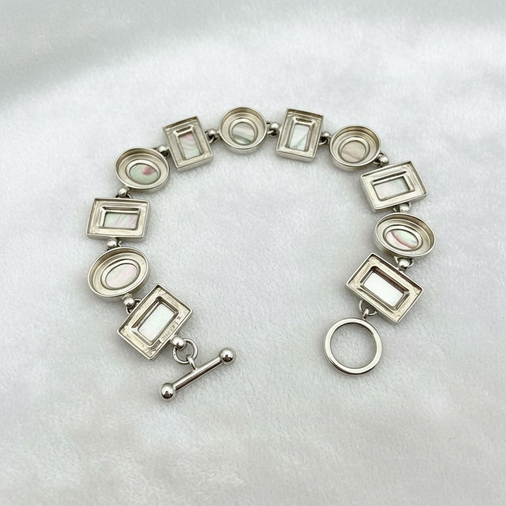 8 inch Mother of Pearl bracelet Stamoed 925 - Picture 6 of 7